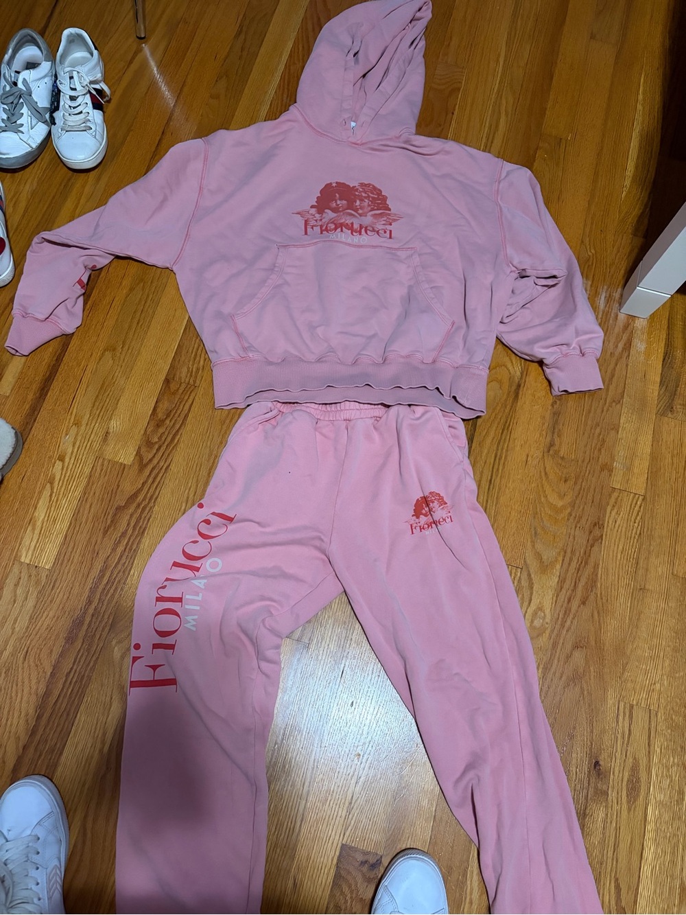 Fiorucci Pink Graphic Hoodie & Sweatpants Set